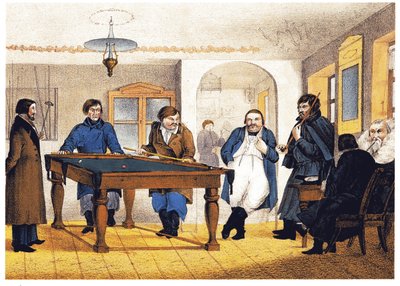 Biljardrommet, tidlig på 1800-tallet. av Unbekannt