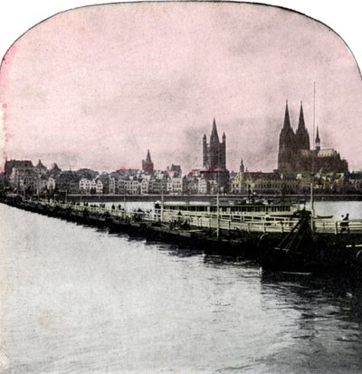 Båtbroen over Rhinen, Köln, Tyskland, tidlig på 1900-tallet av Unbekannt