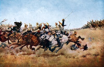 The Charge of the Cuirassiers at Rezonville, 1870, c1920 av Unbekannt