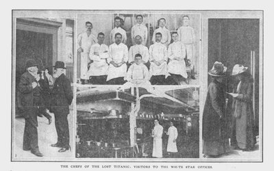 Kokkene til Lost Titanic, og besøkende til White Star-kontorene, 20. april 1912. av Unbekannt