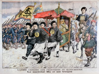 Den kinesiske hæren ledet av marskalk Ma på den manchuriske grensen, russisk-japanske krigen, 1904 av Unbekannt