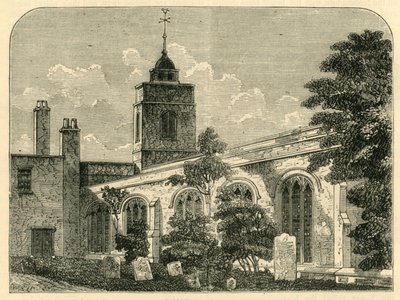 The Church of Allhallows, Barking, i 1750, c1872. av Unbekannt