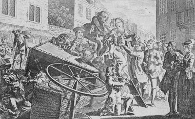 Treneren veltet, 1700-tallet. av Unbekannt