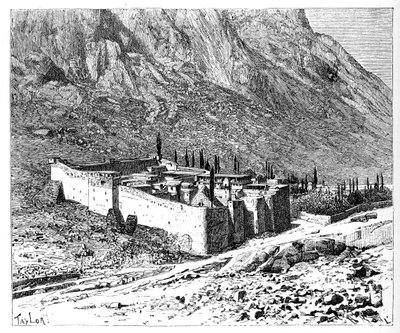 The Convent of St Catherine, Mount Sinai, Egypt, 1895 av Unbekannt