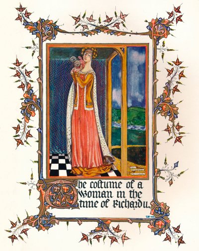 The Costume of a Woman in the time of Richard II, c1300-tallet, 1904 av Unbekannt