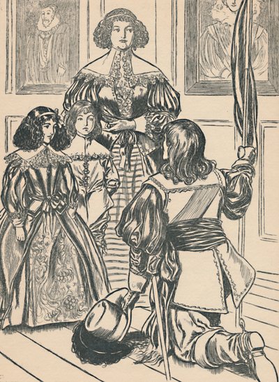 Die Gräfin empfängt die Banner, um 1907 von Unbekannt