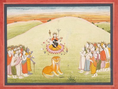 The Creation of Durga: Side fra en spredt Markandeya Purana..., ca. 1810-20. av Unbekannt