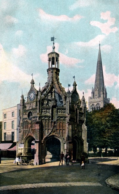 The Cross and Cathedral, Chichester, West Sussex, tidlig på 1900-tallet av Unbekannt