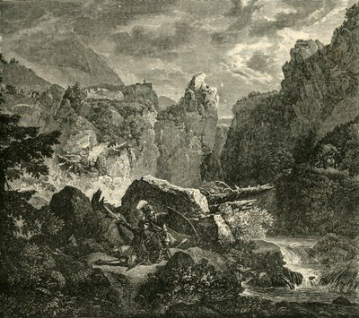 Rolands død ved Roncesvalles, 778AD, 1890. av Unbekannt