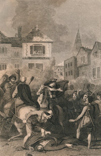 The Death of Wat Tyler, 1381, 1800-tallet av Unbekannt