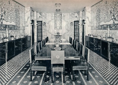 Spisesalen til Stoclet-palasset, Brussel, Belgia, c1914 av Unbekannt