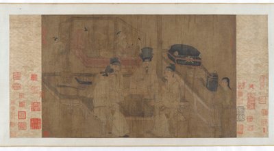 The Double Screen: Emperor Li Jing Watching his Brothers Play Weiqi, 1300-tallet. av Unbekannt