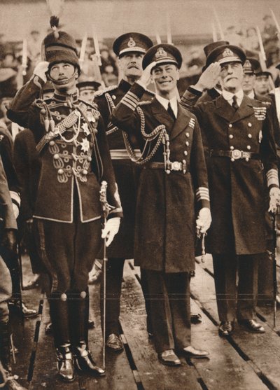 Hertugen av York og prins Henry ønsker prinsen av Wales velkommen i Portsmouth, 1925 av Unbekannt