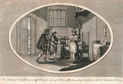 Hertugene av Norfolk og Suffolk krever det store seglet til kardinal Wolsey, 1529 1793 av Unbekannt