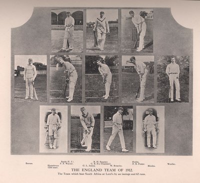 Det engelske cricketlaget i 1912 av Unbekannt