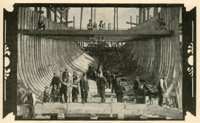 Det engelske fartøyet, Discovery, On The Stocks, 1901. av Unbekannt
