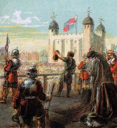 Henrettelsen av Lord Strafford, 1641, c1850 av Unbekannt