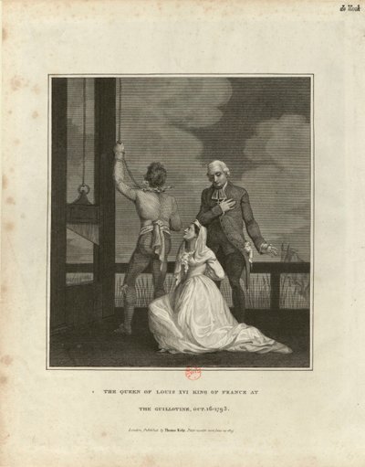 Henrettelsen av Marie Antoinette 16. oktober 1793, 1815. av Unbekannt
