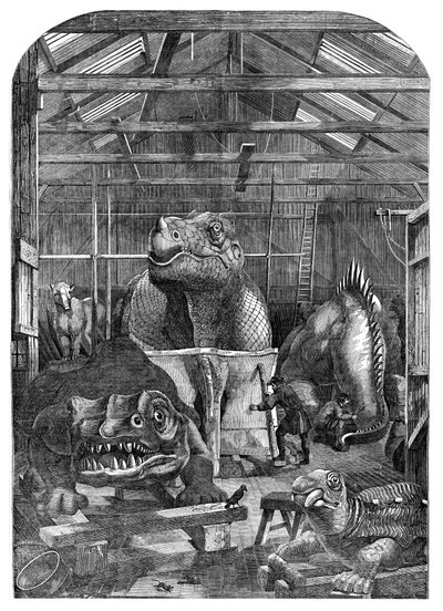 Modellrommet The Extinct Animals i Crystal Palace, Sydenham, 1853 av Unbekannt