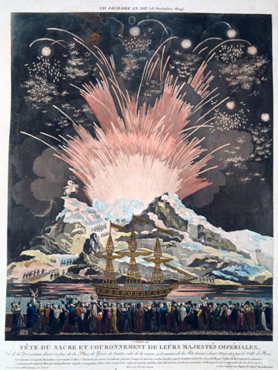 The Festivities of the Coronation, Paris, 2. desember 1804, 1800-tallet av Unbekannt