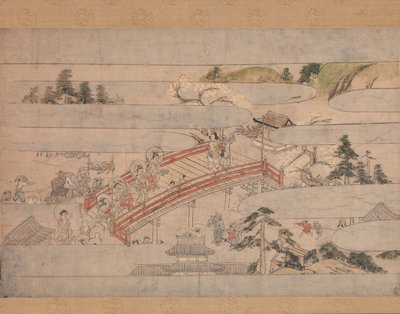Den siste scenen fra A Long Tale for an Autumn Night Aki no yonaga monogatari, ca. 1400. av Unbekannt