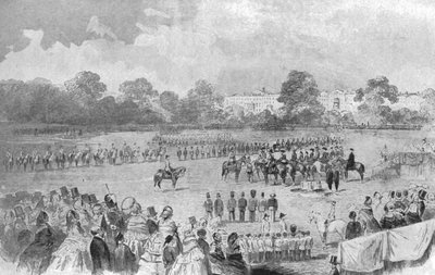 Den første distribusjonen av Victoria Cross av dronning Victoria, Hyde Park, 26. juni 1857, 1901. av Unbekannt