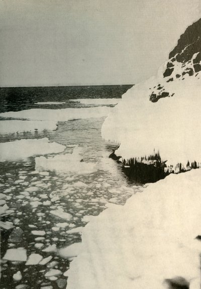 Det første landingsstedet, viser is som bryter ut og driver bort nordover, 1908, 1909 av Unbekannt