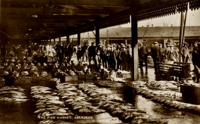 Fiskemarkedet, Aberdeen, sent på 1800- og begynnelsen av 1900-tallet. av Unbekannt