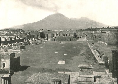 Forumet i Pompeii og Vesuv, Italia, 1895. av Unbekannt