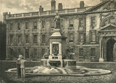 The Fountain, Kings College, Cambridge, sent på 1800-tallet. av Unbekannt