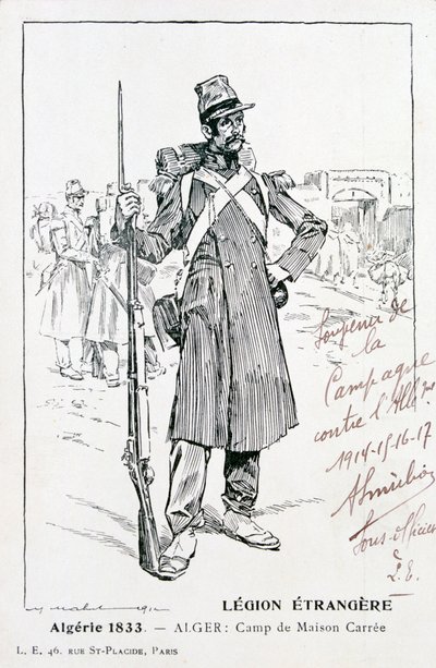 Den franske fremmedlegionen, Maison Carrée, Algerie, 1833, 1900-tallet av Unbekannt
