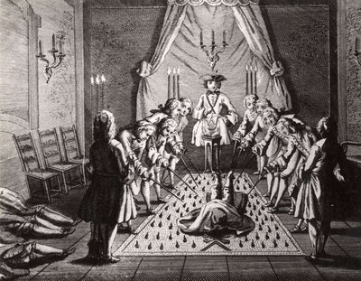 Den franske frimurers innvielsesseremoni, 1700-tallet av Unbekannt