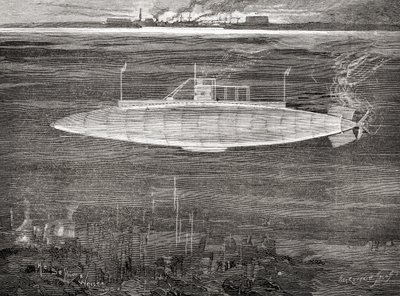 Den franske marinens ubåt Gustave Zédé, som ble skutt opp i 1900. av Unbekannt