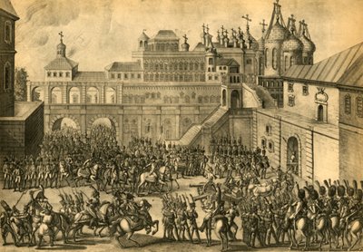 Franskmennene går inn i byen Moskva, september 1812, 1921. av Unbekannt