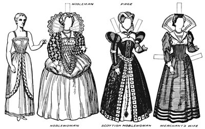 The Gallery of British Costume: Kjole slitt på slutten av det sekstende århundre, c1934 av Unbekannt