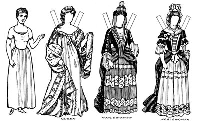 The Gallery of British Costume: Noen av kjolene slitt i Annes Reign, c1934 av Unbekannt