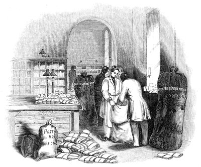 The General Post-Office, Packing the Indian Mail, 1844. av Unbekannt