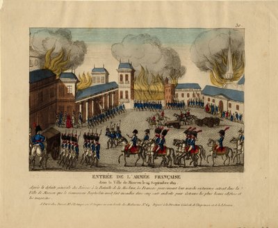 Grande Armée kommer inn i byen Moskva, 1812 av Unbekannt