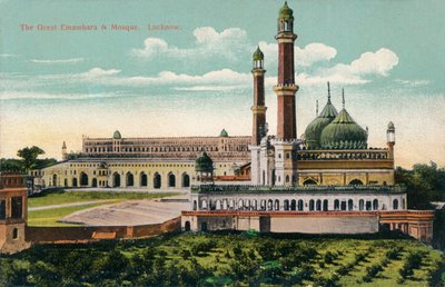Den store Embambara og moskeen. Lucknow, c1900. av Unbekannt