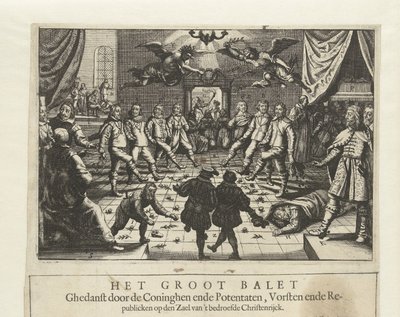 Den store europeiske krigsballetten, ca. 1643. av Unbekannt