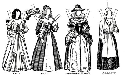 The Great Gallery of Historic Costume: Noen kjoler av Charles The Firsts Time, c1934 av Unbekannt