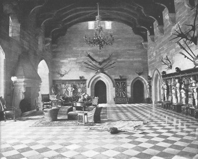 The Great Hall, Warwick Castle, Warwickshire, 1894. av Unbekannt