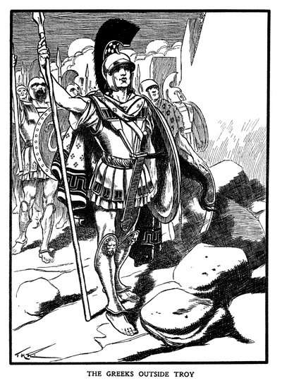 Grekerne utenfor Troja, ca 1900 av Unbekannt