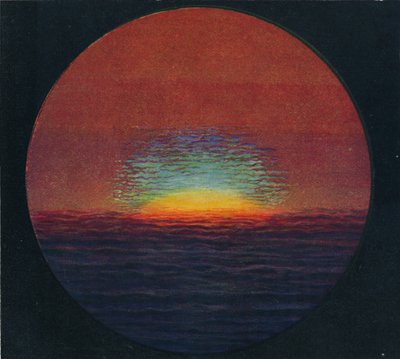Det grønne blinket ved solnedgang, sjeldneste prismatisk farge brutt av atmosfæren, c1935 av Unbekannt