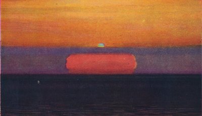 Det grønne blinket ved solnedgang, sjeldneste prismatisk farge brutt av atmosfæren, c1935 av Unbekannt