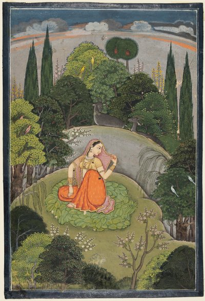 Heltinnen som venter spent på sin fraværende elsker Utka Nayika, ca. 1760-1765. av Unbekannt