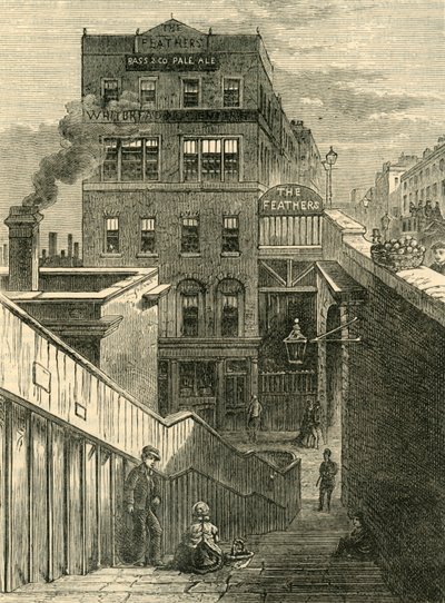 Husene i Waterloo Bridge Road, c1878. av Unbekannt