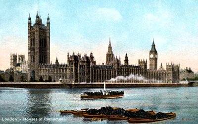 The Houses of Parliament, Westminster, London, tidlig på 1900-tallet av Unbekannt