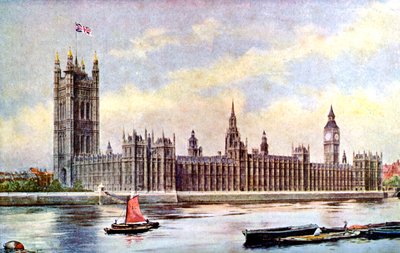 Houses of Parliament fra Lambeth Palace, Westminster, London, c1905 av Unbekannt