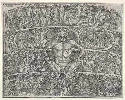 Infernoet ifølge Dante, etter fresken i Campo Santo i Pisa, 1400-tallet. av Unbekannt